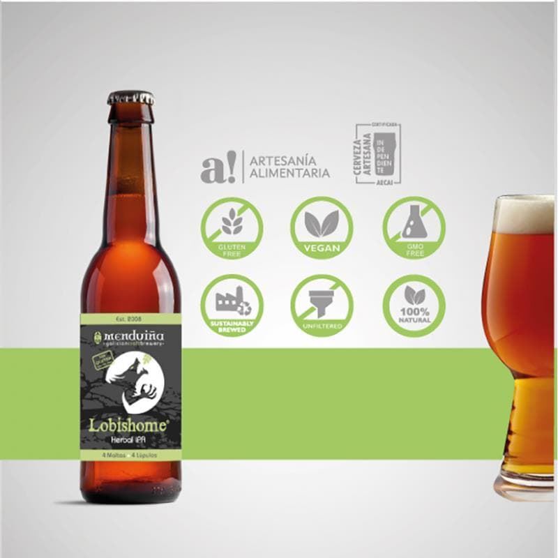 Cerveza Gallega Artesana Menduiña " Lobisome" IPA - Imagen 2