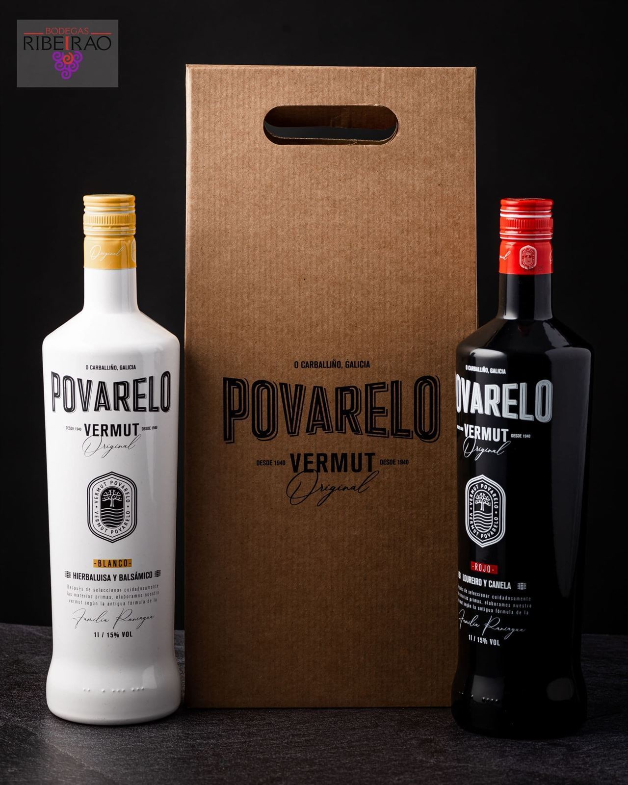 Estuche 2 botellas vermú Povarelo - Imagen 1