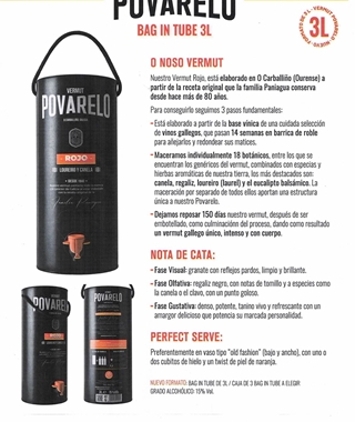 Vermú Rojo Povarelo 3 L - Imagen 2